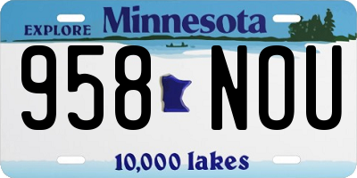 MN license plate 958NOU