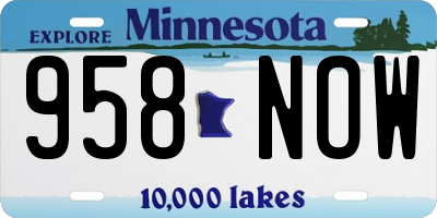 MN license plate 958NOW