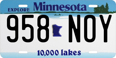 MN license plate 958NOY