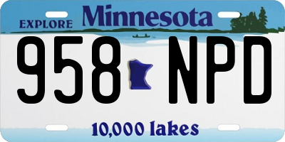 MN license plate 958NPD