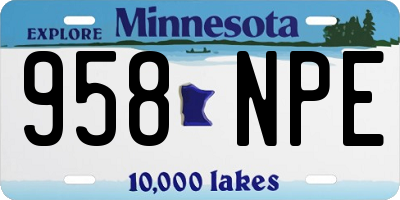 MN license plate 958NPE