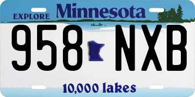 MN license plate 958NXB