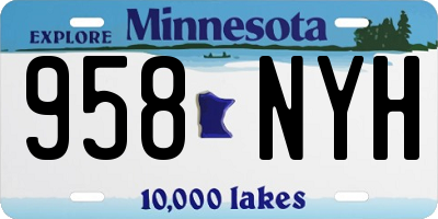 MN license plate 958NYH