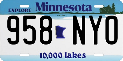 MN license plate 958NYO
