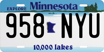 MN license plate 958NYU