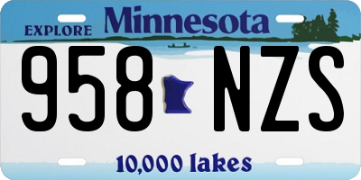 MN license plate 958NZS