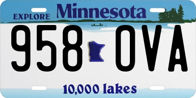MN license plate 958OVA