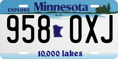 MN license plate 958OXJ