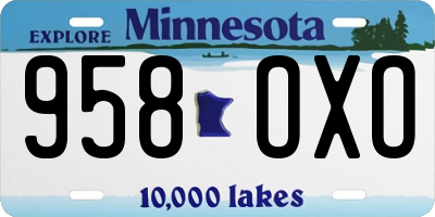MN license plate 958OXO