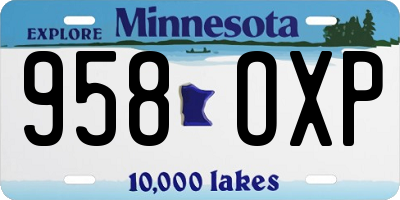 MN license plate 958OXP