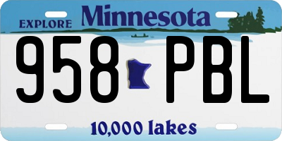 MN license plate 958PBL