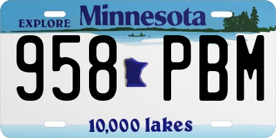 MN license plate 958PBM