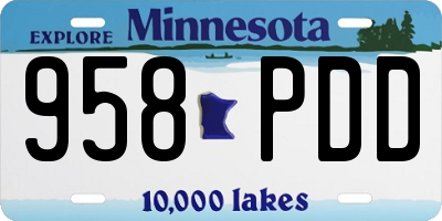 MN license plate 958PDD