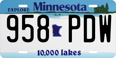 MN license plate 958PDW