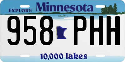 MN license plate 958PHH