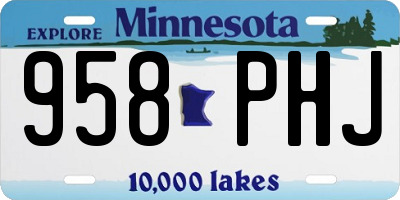 MN license plate 958PHJ