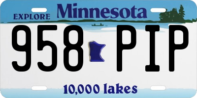 MN license plate 958PIP