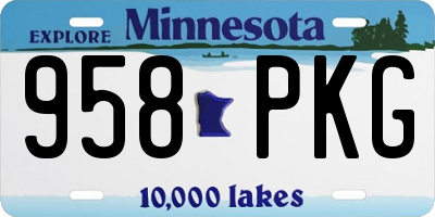 MN license plate 958PKG