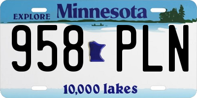 MN license plate 958PLN