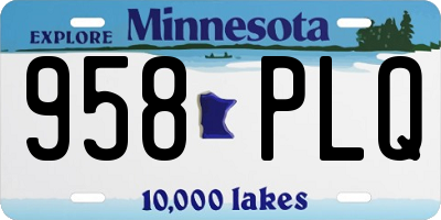 MN license plate 958PLQ