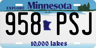 MN license plate 958PSJ