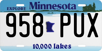 MN license plate 958PUX