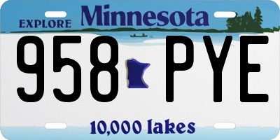 MN license plate 958PYE