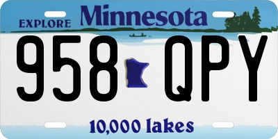 MN license plate 958QPY