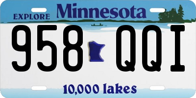 MN license plate 958QQI