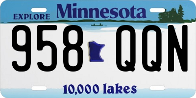 MN license plate 958QQN