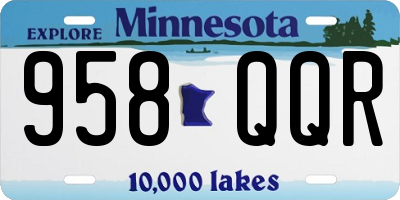 MN license plate 958QQR