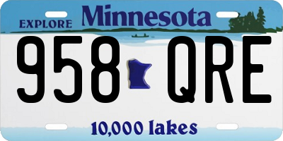MN license plate 958QRE