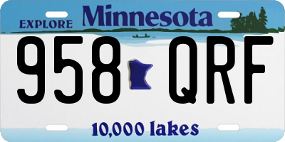 MN license plate 958QRF