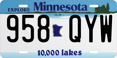 MN license plate 958QYW