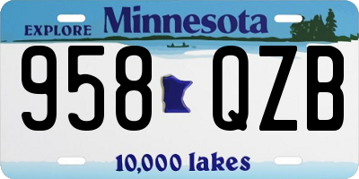 MN license plate 958QZB
