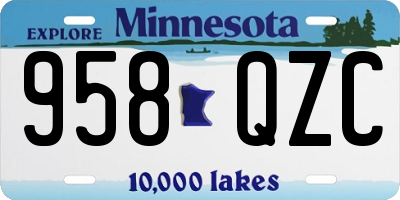 MN license plate 958QZC