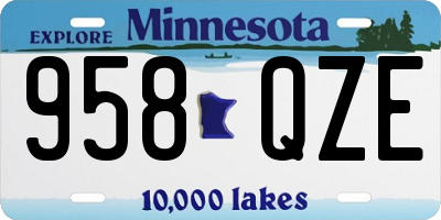 MN license plate 958QZE