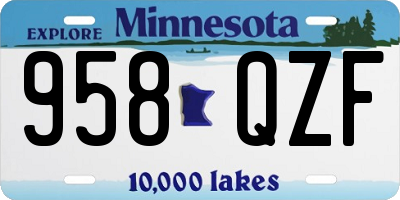 MN license plate 958QZF