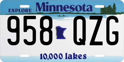 MN license plate 958QZG