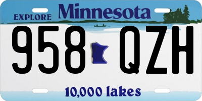MN license plate 958QZH