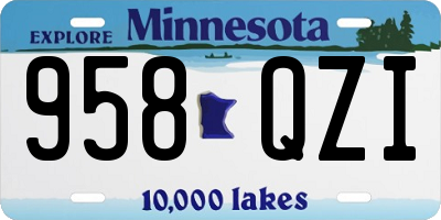 MN license plate 958QZI