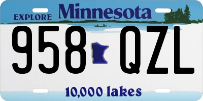 MN license plate 958QZL