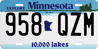 MN license plate 958QZM