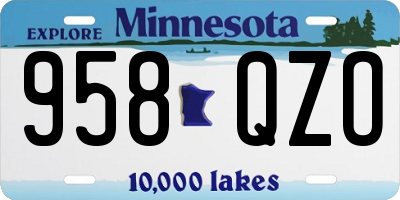 MN license plate 958QZO