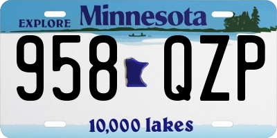 MN license plate 958QZP