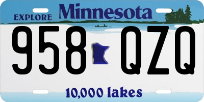 MN license plate 958QZQ