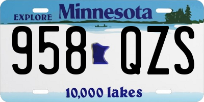 MN license plate 958QZS