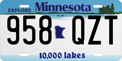 MN license plate 958QZT