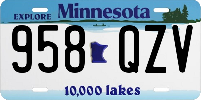 MN license plate 958QZV
