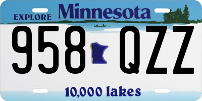 MN license plate 958QZZ